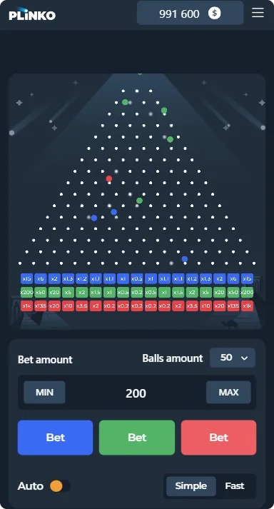 Plinko 1000 slot machine interface in UK online casino
