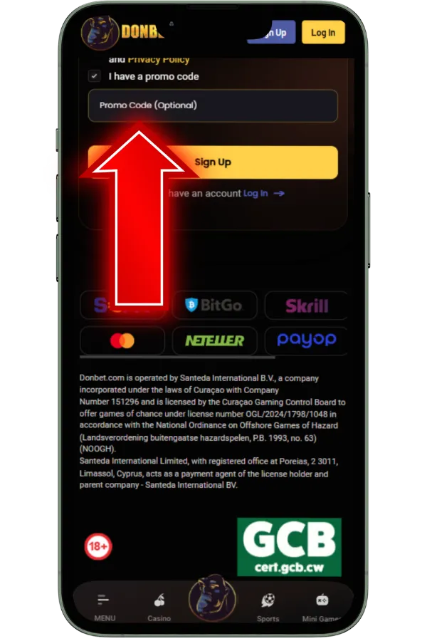 Enter the promo code